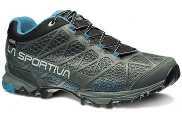 Image of La Sportiva Primer Low GTX Hiking Shoe - Men's-Carbon/Blue-Medium-44.5