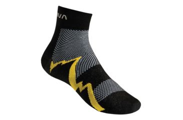 Image of La Sportiva Short Distance Socks, Black/Yellow, Small 29U-BY-S