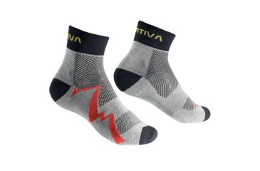 Image of La Sportiva Short Distance Socks, Grey/Red, Small 29U-GrRd-S