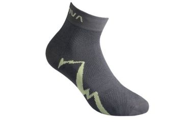 Image of La Sportiva Short Distance Socks, Carbon/Apple Green, Large, 29U-900705-L