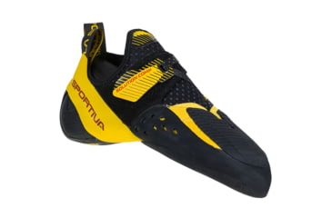 Image of La Sportiva Solution Comp Climbing Shoes - Men's, Black/Yellow, 35.5, ZFCS018-K00Y00-35.5