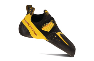 Image of La Sportiva Solution Comp Climbing Shoes - Mens, Black/Yellow, 35.5, ZFCS018-K00Y00-35.5