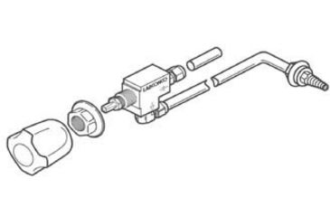 Image of Labconco Fixture and Faucet Kits for Protector Laboratory Hoods, Labconco 9828000 Faucet Kits Featuring Epoxy-Coated Brass Rigid/Swivel Goosenecks Hot/Cold Mixing, With White Gooseneck