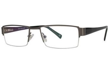 Image of LAmy Laurent Single Vision Prescription Eyeglasses - Frame Brushed Pewter/Black LYLAURENT03