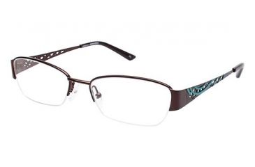 Image of LAmy Sandrine Bifocal Prescription Eyeglasses - Frame Matte Brown / Teal, Size 51/16mm LYSANDRINE02