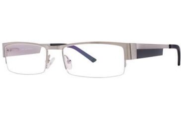 Image of LAmy Xavier Single Vision Prescription Eyeglasses - Frame Brushed Silver/Matte Black, Size 56/17mm LYXAVIER01