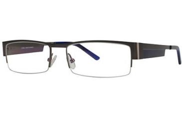Image of LAmy Xavier Single Vision Prescription Eyeglasses - Frame Pewter/Blue, Size 56/17mm LYXAVIER02