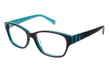 Image of LAmy Zoe Eyeglass Frames - Frame Chestnut/Teal, Size 53/15mm LYZOE02