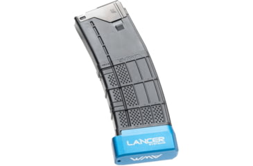 Image of Lancer Systems L5AWM Basepad 6 Round Magazine Extension, Blue, L5AWM-EXTBP-06-BLU