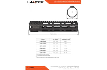Image of Lancer Systems LCH5 Gen2 Carbon Fiber Handguard, 7in, Slick Top, LCH5-G2-070-ST-BLK