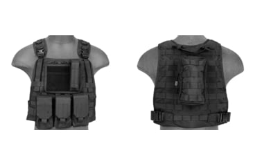 Image of Lancer Tactical 1000D Nylon MOLLE Plate Carrier Vest, Black, CA-301BN