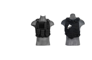 Image of Lancer Tactical 1000D Nylon MOLLE Plate Carrier Vest, Black, CA-301BN