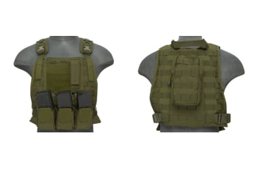 Image of Lancer Tactical 1000D Nylon MOLLE Plate Carrier Vest, Olive Drab, CA-301GN