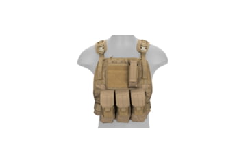 Image of Lancer Tactical 1000D Nylon MOLLE Plate Carrier Vest, Tan, CA-301TN