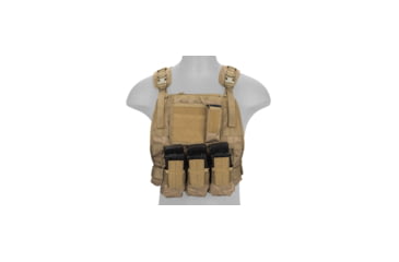 Image of Lancer Tactical 1000D Nylon MOLLE Plate Carrier Vest, Tan, CA-301TN