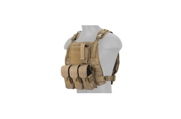 Image of Lancer Tactical 1000D Nylon MOLLE Plate Carrier Vest, Tan, CA-301TN