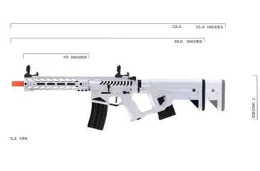 Image of Lancer Tactical Enforcer Battle Hawk 10in Skeleton AEG w/ Alpha Stock, White/Black, LT-34WCB10-G2-ME