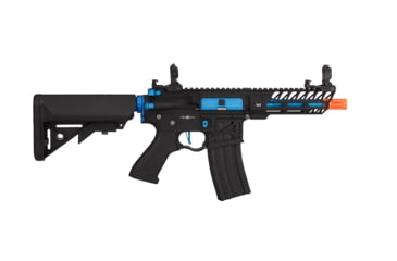 Image of Lancer Tactical Enforcer Needletail Skeleton Crane Stock Low FPS, Black/Navy Blue, LT-29BACNL-G2-ME