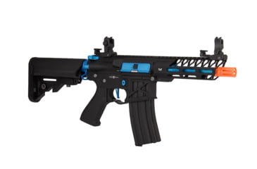 Image of Lancer Tactical Enforcer Needletail Skeleton Crane Stock Low FPS, Black/Navy Blue, LT-29BACNL-G2-ME