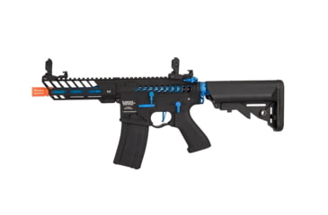 Image of Lancer Tactical Enforcer Needletail Skeleton Crane Stock Low FPS, Black/Navy Blue, LT-29BACNL-G2-ME