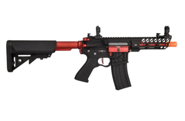 Image of Lancer Tactical Enforcer Needletail Skeleton Crane Stock Low FPS, Black/Red, LT-29BACRL-G2-ME