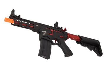 Image of Lancer Tactical Enforcer Needletail Skeleton Crane Stock Low FPS, Black/Red, LT-29BACRL-G2-ME