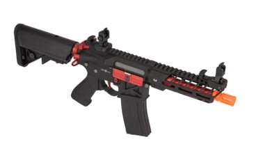 Image of Lancer Tactical Enforcer Needletail Skeleton Crane Stock Low FPS, Black/Red, LT-29BACRL-G2-ME