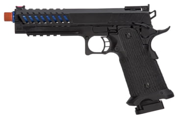 Image of Lancer Tactical Knightshade Hi-Capa Gas Blowback Airsoft Pistol, Black/Blue, LTX-6BN