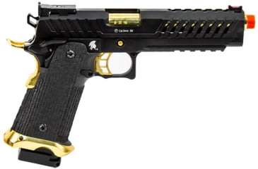 Image of Lancer Tactical Knightshade Hi-Capa Gas Blowback Airsoft Pistol, Black/Gold, LTX-6B