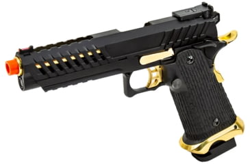 Image of Lancer Tactical Knightshade Hi-Capa Gas Blowback Airsoft Pistol, Black/Gold, LTX-6B