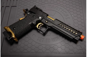 Image of Lancer Tactical Knightshade Hi-Capa Gas Blowback Airsoft Pistol, Black/Gold, LTX-6B
