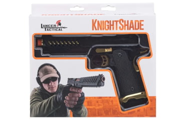 Image of Lancer Tactical Knightshade Hi-Capa Gas Blowback Airsoft Pistol, Black/Gold, LTX-6B