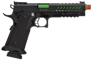Image of Lancer Tactical Knightshade Hi-Capa Gas Blowback Airsoft Pistol, Black/Green, LTX-6BZ