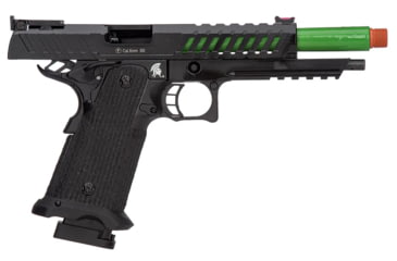 Image of Lancer Tactical Knightshade Hi-Capa Gas Blowback Airsoft Pistol, Black/Green, LTX-6BZ