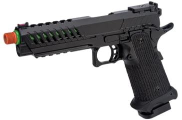 Image of Lancer Tactical Knightshade Hi-Capa Gas Blowback Airsoft Pistol, Black/Green, LTX-6BZ