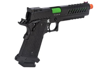 Image of Lancer Tactical Knightshade Hi-Capa Gas Blowback Airsoft Pistol, Black/Green, LTX-6BZ