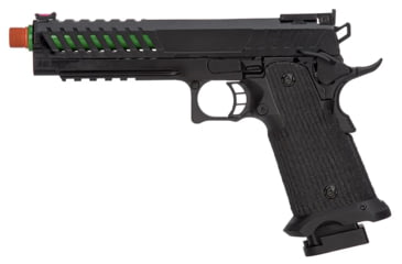 Image of Lancer Tactical Knightshade Hi-Capa Gas Blowback Airsoft Pistol, Black/Green, LTX-6BZ