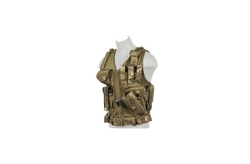 Image of Lancer Tactical Nylon Cross Draw Vest w/Holster, Camo Tropic, CA-310MTN