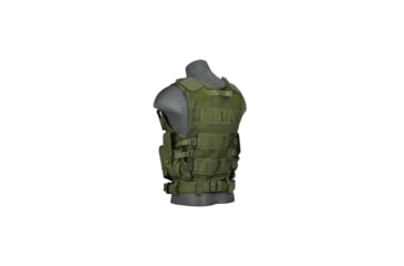 Image of Lancer Tactical Nylon Cross Draw Vest w/Holster, Olive Drab, CA-310GN