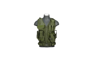 Image of Lancer Tactical Nylon Cross Draw Vest w/Holster, Olive Drab, CA-310GN