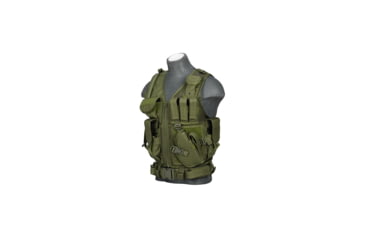 Image of Lancer Tactical Nylon Cross Draw Vest w/Holster, Olive Drab, CA-310GN