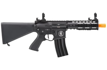Image of Lancer Tactical Proline 7in KeyMod Airsoft AEG Rifle w/ Stubby Stock, Black, LT-14BBU-G2-ME