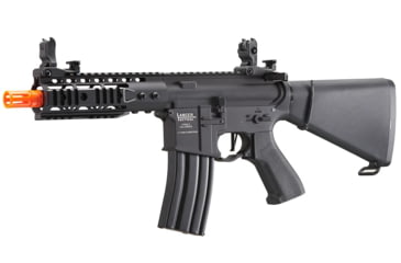 Image of Lancer Tactical Proline 7in KeyMod Airsoft AEG Rifle w/ Stubby Stock, Black, LT-14BBU-G2-ME