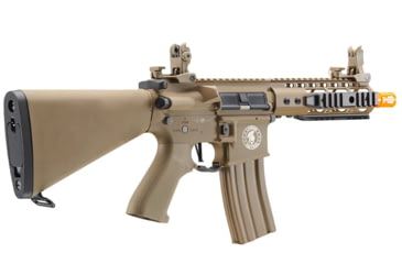 Image of Lancer Tactical Proline 7in KeyMod Airsoft AEG Rifle w/ Stubby Stock, Tan, LT-14BTU-G2-ME