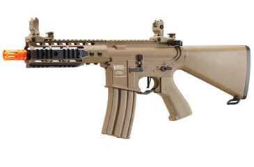 Image of Lancer Tactical Proline 7in KeyMod Airsoft AEG Rifle w/ Stubby Stock, Tan, LT-14BTU-G2-ME