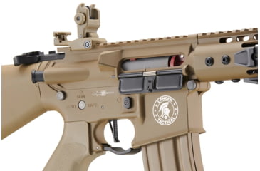 Image of Lancer Tactical Proline 7in KeyMod Airsoft AEG Rifle w/ Stubby Stock, Tan, LT-14BTU-G2-ME