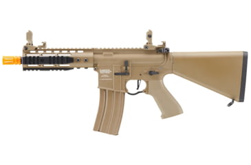 Image of Lancer Tactical Proline 7in KeyMod Airsoft AEG Rifle w/ Stubby Stock, Tan, LT-14BTU-G2-ME