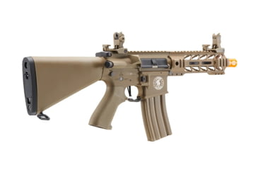 Image of Lancer Tactical Proline 7in M-LOK Battle Hawk Airsoft AEG w/ Stubby Stock, Tan, LT-34TU7-G2-ME