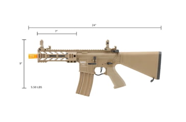 Image of Lancer Tactical Proline 7in M-LOK Battle Hawk Airsoft AEG w/ Stubby Stock, Tan, LT-34TU7-G2-ME