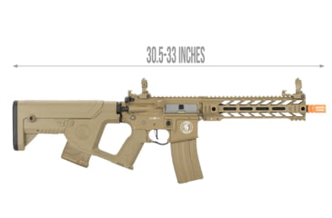 Image of Lancer Tactical Proline Enforcer Battle Hawk 10in M4 Airsoft Rifle w/ Alpha Stock, Tan, LT-34TB10-G2-ME